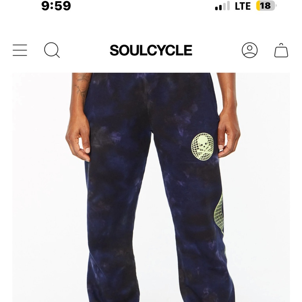 SoulCycle Dark Blue Tie-Dye Joggers